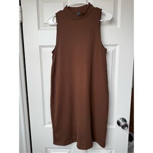 Old Navy Dress Large Women's Brown High Neck Knee Length Tank